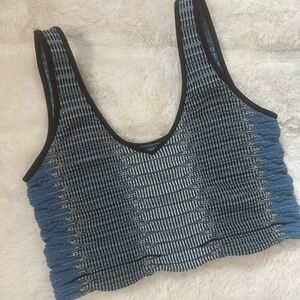 Urban Outfitters Out from Under M L Bralette Blue and Black Textured